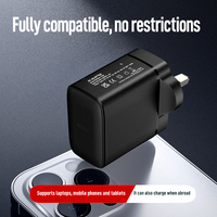 Pengisi Daya Super Cepat GaN PD 45W Shenzhen Lvxiangyuan Colokan UK Bersertifikasi CE UKCA Kabel USB Type-C 3 Pin Samsung