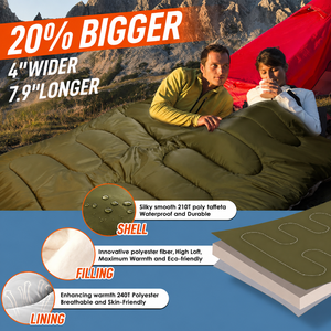Sac de couchage rembourré en coton pour temps froid, imperméable, épais et chaud, pour adultes, pour le camping en plein air, la randonnée, les voyages, les situations d'urgence - Product Image 4
