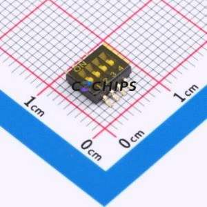 BX-DS1.27-4PTP DIP Switch SMD,P=1.27mm Switch Flat Toggle, Groove Type Single Pole Single Throw 4 1.27mm - Product Image 1