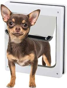 PAWISE 2 voies de verrouillage sûr Brushy mur de sécurité en métal coulissant dans le panneau verrouillable Pet Cat Dog Flap Door - Product Image 2