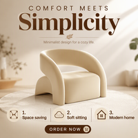Fauteuil individuel design en velours crémeux, style influenceur, pour mobilier de maison, table de réception d'hôtel décontractée, et zone d'attente de salon de beauté