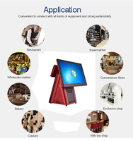 Aonpos Usine Prix OEM Pos Systèmes Pour Restaurants WIFI Intégré 128G SSD Windows 10 2*15 Pouces Pos Machine
