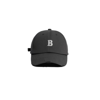 Gorra de béisbol ajustable con borde curvo bordado de letras B de 6 paneles de algodón de Color sólido personalizado de alta calidad
