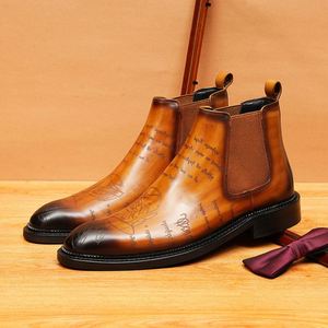 High-end Men's Dress Shoes Italian Style Formal Genuine Leather Shoes Handmade Loafers Business Formal Oxford Shoes for Men - Product Image 1