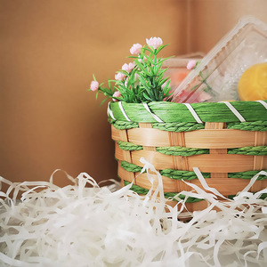 Easter Bamboo Woven <b>Storage</b> <b>Basket</b> Round Handmade Desktop Home Decoration - Product Image 2