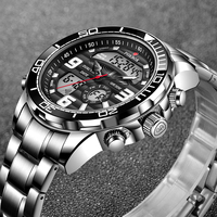 LIGE FB0007 Montre Digitale Homme Échantillon Chronographe Sport Étanche Relogio Masculino Verre Alliage Acier Inoxydable