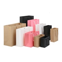 Sacs cadeaux en papier Kraft essentiels de base, emballage, sac de rangement avec Logo personnalisé pour sac à bijoux de mariage avec poignée