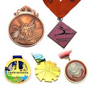 Medalla de premio deportivo de fútbol de doble logotipo 3D personalizada en oro Chapado en cobre con cordón de cinta de sublimación/ - Product Image 4