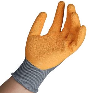 Guantes de Seguridad CITICITY con Forro de Poliéster Gris, Palma Recubierta de Látex Amarillo Arrugado, para Jardinería, Construcción y Almacén - Product Image 1