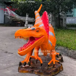 Çocuk oyun alanı cazip dinozor heykeli küçük boy fiberglas dinozorlar