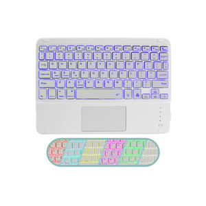Teclado Inalámbrico Recargable Portátil Delgado de 78 Teclas de Plástico con Retroiluminación y Panel Táctil - Product Image 1