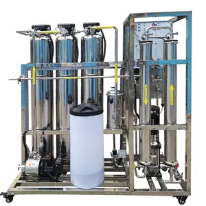 1000LPH stainless steel purified water filter Ultra pure water reverse osmosis RO system Water treatment plant