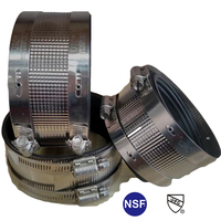 Raccord flexible sans moyeu en acier inoxydable 304 poli certifié UPC NSF, avec connectivité à bride EPDM/caoutchouc pour tuyaux moulés de 1,5 à 12 pouces