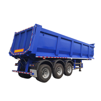 Heavy Duty 3 essieux Cargo Transport de marchandises sèches Camion Conteneur 28ft Arrière Dump Semi Remorque