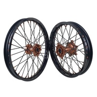 Jeu de roues à rayons en alliage anodisé CNC KYZ 21/19 pouces, moyeu Supermoto pour KTM EXC SXF XC XCW SX 125-530cc Enduro MX Racing Pro Kit