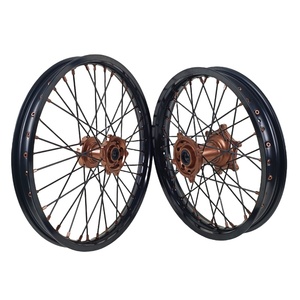 Jeu de roues à rayons en alliage anodisé CNC KYZ 21/19 pouces, moyeu Supermoto pour <span class=keywords><strong>KTM</strong></span> EXC SXF XC XCW SX 125-530cc Enduro MX Racing Pro Kit - Product Image 5