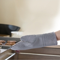 Ensembles de mitaines de four et de porte-casseroles en silicone extra longs Mitaines et coussinets chauffants résistants à la chaleur Maniques pour la cuisine et la cuisson