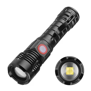 XHP50.2 Portable Zoom Aluminum LED Flashlight High Lumen Waterproof XHP50 Tactical Ultra Fire Flashlight for Kid