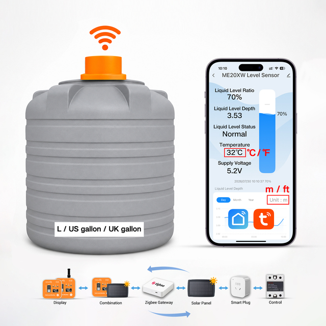 Moray ME201W Ultrasonic Tuya Smartlife APP WiFi Wireless Ultrasonic  Water Level Wifi Oil Water Tank Level Sensor