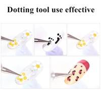 Stylo à double embout pour nail art, stylo à points pour gel UV, stylo de sculpture, manche en acier inoxydable, acrylique, outil de manucure durable, logo personnalisé