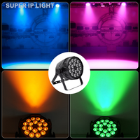 Par LED RGBW 4 en 1 de 18x10W, de aleación de aluminio, luz de escenario tipo wash, DMX512, con ángulo de haz múltiple, para iglesia, DJ, fiestas y eventos