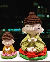 Poupée en coton Amigurumi crochet faite à la main personnalisée poupée en peluche bouddha Lotus super doux avec remplissage PP