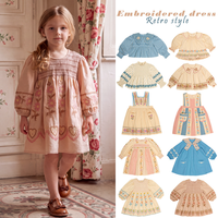 Robe en coton mélangé à motifs floraux pour filles, style rétro inspiré du vintage, qualité export, plissée avec des détails complexes, OEM ODM