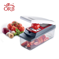 ORB Kitchen 12-in-1 Handmatige Groentehakker Fruit Snijder Uiensnijder Groentesnijder Snijder Roestvrijstalen Messen 2L Capaciteit