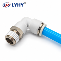 Raccord coudé rapide en laiton PL 12 mm pour tuyau pneumatique, surface lisse, filetage BSPT 1/4, 1/8, 3/8, 1/2 po, 8 mm, raccord pivotant à pousser NGS