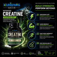 Capsules de créatine monohydrate micronisée Xuhuang, marque privée OEM ODM, complément nutritionnel sportif