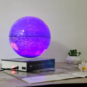 Art Decor Magnetic Levitation <b>Square</b> World Globe 8 Inch LED Floating Lamp Rotating Desk Globe RGB Color Change Educational Use - Product Image 1