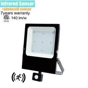 7 ans de garantie applique murale de sécurité longue distance Led Auto Pir capteur lumière d'inondation 200w 180w 150w 120w 50w ETL DLC CE