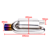 Embout d'échappement de voiture en fibre de carbone haute performance, avec valve de silencieux, finition bleu brûlé poli miroir, entrée 51/63mm, pour sonorité de résonance