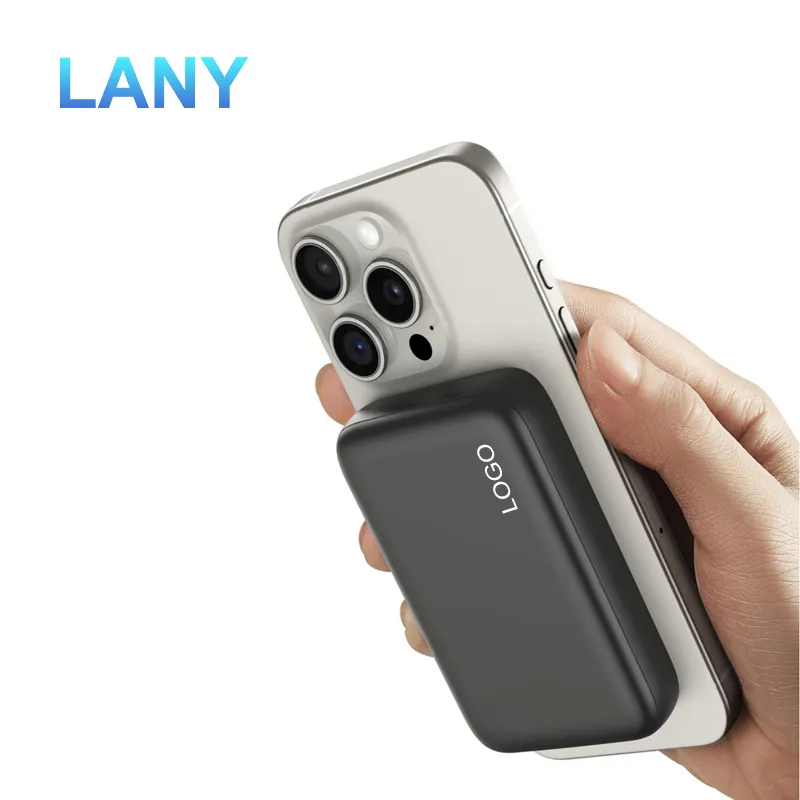 LANY卸売磁気ワイヤレス充電パワーバンクバッテリーパックミニパワーバンク