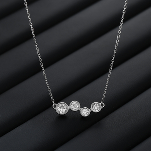 Xl65075 <strong>Realgold</strong> Electroplated Micro Inlaid Zircon Temperament Collarbone Chain,female Niche Design Sense,one Character Necklace - Product Image 4
