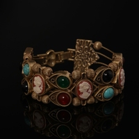 Bracelet vintage, style rétro haut de gamme, en alliage de cuivre, pierre naturelle, tendance