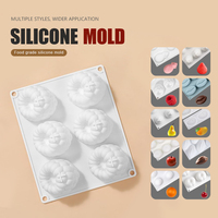Moule en silicone à 6 cavités en forme de framboise, moule à gâteau mousse en forme de fruit, moule en silicone de qualité alimentaire pour chocolat, pudding, dessert