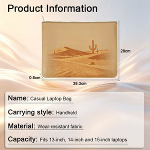 Funda para Portátil de Piel Sintética PU en Tono Neutro con Cierre, Silueta Atemporal, Protección Total Antiarañazos, Bolsa de Almacenamiento - Product Image 2