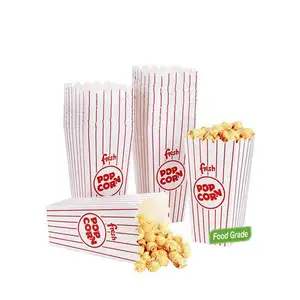 Popcorn-Verpackungs box Popcorn-Behälter in verschiedenen Größen für Lebensmittel verpackungen für den täglichen Gebrauch der Shop-Kino familie