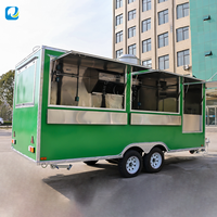 Remorque alimentaire remorquable à corps large avec double fenêtre de service, chariot de restauration mobile pour événements de restauration en plein air à grande échelle