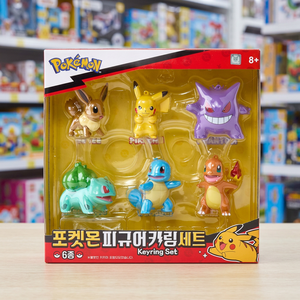 <b>Pokemoned</b> Figure <b>Keyring</b> Set 6 Types Plastic Korean Kids Anime Cartoon Collectible Bag Charm Pendant Mini Figures Wholesale - Product Image 3