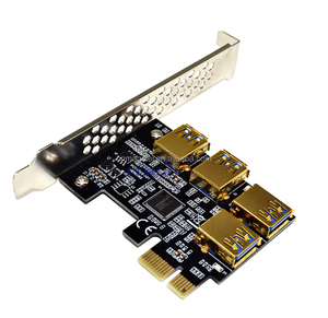 Phụ kiện máy tính mạ vàng <span class=keywords><strong>PCI</strong></span>-E 1X đến <span class=keywords><strong>16X</strong></span> thẻ Riser <span class=keywords><strong>PCI</strong></span>-<span class=keywords><strong>Express</strong></span> 1 đến 4 khe cắm PCIe USB 3.0 thẻ PCIe - Product Image 2