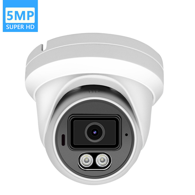5MP PoE IP Full Color Network Camera Hik Compatible Plug and Play Color Night Vision Waterproof IP66 CCTV Security Dome Camera