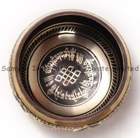 Set Hadiah Mangkuk Bernyanyi Tibet Ukiran Tangan Grosir Terlaris, Terbuat dari Paduan Logam Himalaya untuk Terapi Penyembuhan Suara Religius