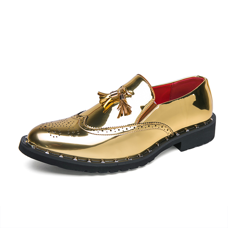 Lofer Shoes For Men - Golden Patent Leather Dress Loafers Lofer Shoes For Men - Golden Patent Leather Dress Loafers