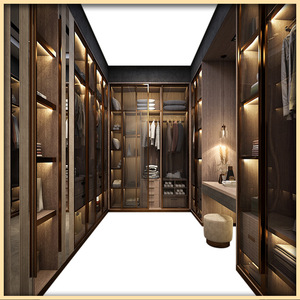 ตู้เสื้อผ้าแบบวอล์กอิน โมเดิร์น ราคาประหยัด ทำจากเมลามีน สำหรับห้องนอน เฟอร์นิเจอร์ไม้ ตู้เก็บเสื้อผ้า สำหรับอพาร์ทเมนต์ บ้าน โรงแรม - Product Image 3