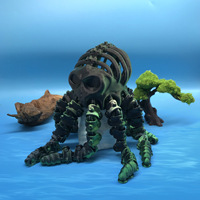 Produit phare transfrontalier : Jouet de décompression articulé en plastique imprimé en 3D, modèle Pieuvre, Os d'alien, Main mécanique, avec fonction bulle, et ornements