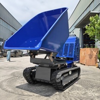 Blauer Mini-Hydraulik-Drehmuldenkipper mit motorbetriebenem, vollhydraulischem System für den Materialtransport im Baugewerbe