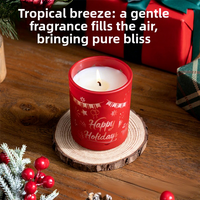 Rote Glasbecherförmige Handgemachte Sojawachs-Kerze mit Holzduft, Aromatherapie-Duftkerze für Romantisches Kerzenlicht-Dinner, Zuhause und Weihnachten