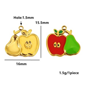 Colgante de acero inoxidable con forma de fruta, formas mixtas para hacer pendientes, accesorios de joyería DIY - Product Image 3